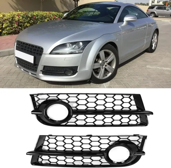Audi TT 8J Grill Indsater Tågelygter Blanksort 06-14