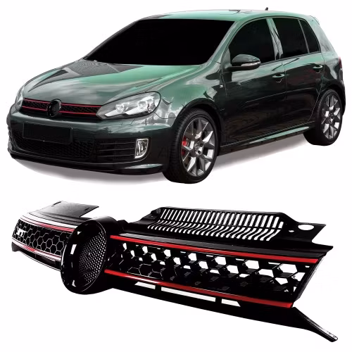 VW Golf 6 Frontgrill Emblemfri Honeycomb GTi Look - Type 3