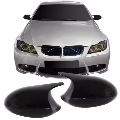 Spiegelkappen Spiegelabdeckung Außenspiegel schwarz glänzend passend für E90, E91, 2005-2008 passend für BMW 3er E90/E91, 2005-2008, E92/ E93 2006-2010