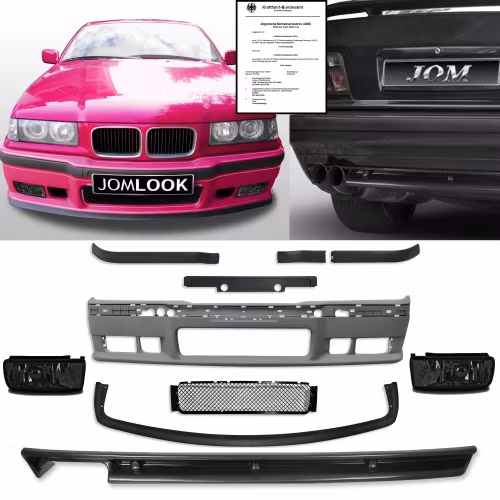 Bumper incl. Foglights smoke and rear skirt suitable for E36 Limo Coupe Cabrio not fit for M3 Model