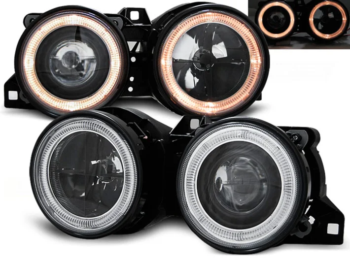 BMW E30 Forlygter DEPO Angeleyes Sort