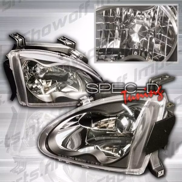 Honda Delsol 92-97 Headlights Black [SR]