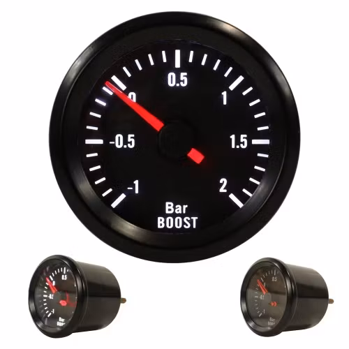 Gauge YoungTimer, boost pressure, black Ø52mm