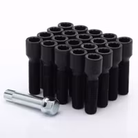 Set of 10 BLACK star bolts 45mm 14x1,25 + Key