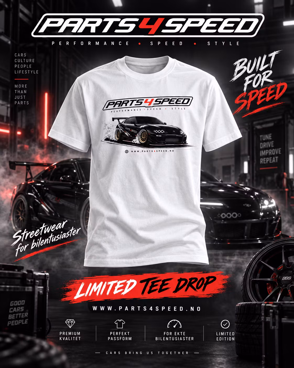 PARTS4SPEED TSHIRT STR  STR  3XL
