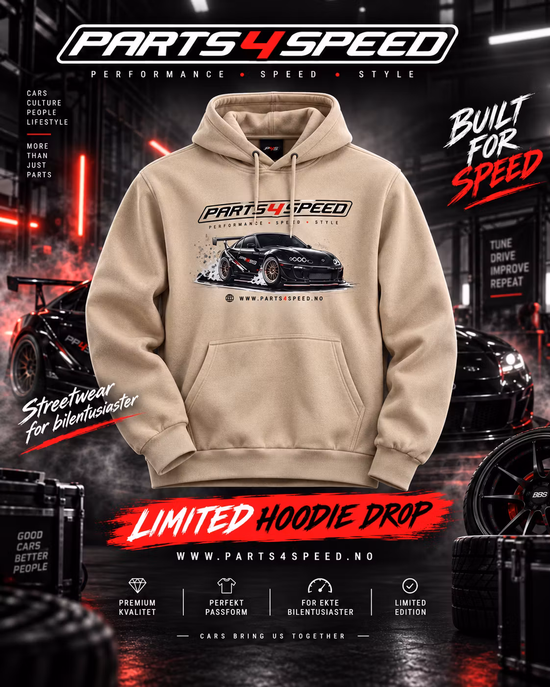 parts4speed hoodie str XL