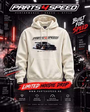 parts4speed hoodie str XL (Lys gul)