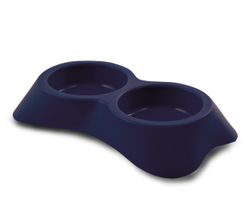 Dog Bowl Double Blue, 20x35x6 cm