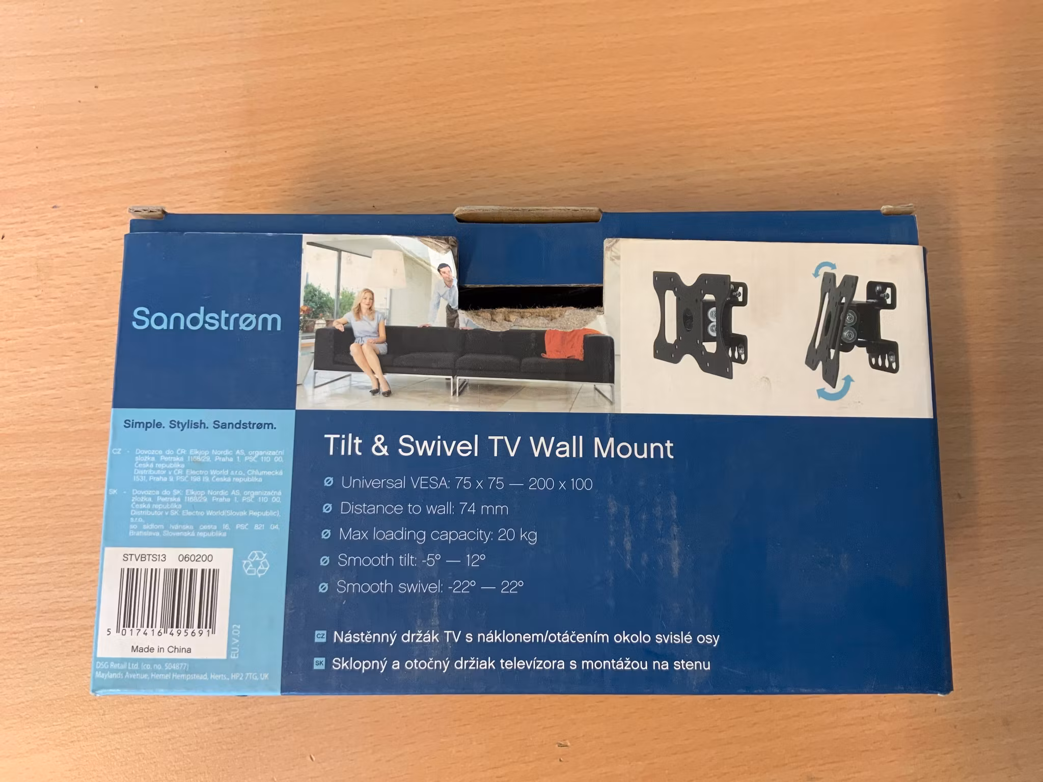 TV feste Sandstrøm, Tilt & Swivel veggmontert