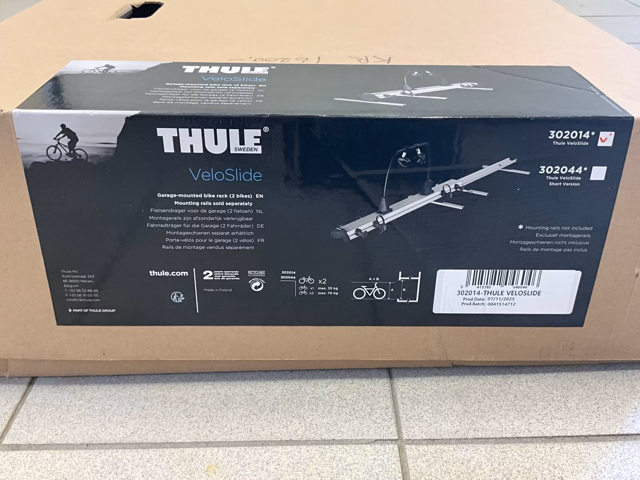 Thule Veloslide - Sykkelstativ i lasterom