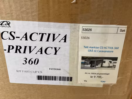 Telt markise CS-ACTIVA 360, Grå til Caravanstore