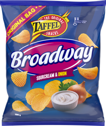 Taffel - Broadway creme fraiche lök kryddade potatischips 135g