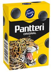 Fazer - Pantteri saltlakritspastiller 38 g UTGÅNGET DATUM 4/6