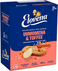 Elovena - ugnsäpple-toffee mellanmålskex 10x30g