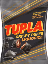 Tupla - Crispy Puffs Liquorice konfektyr 140g
