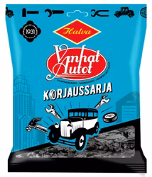 Halva - Gamla Bilar reparationsset salmiakgodis 120 g