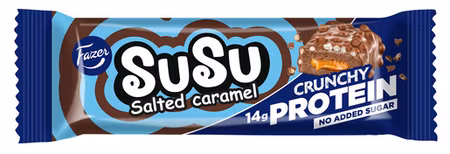 Fazer - Susu Crunchy karamell protein stång 45g