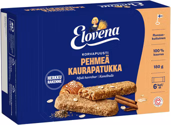 Elovena - 6x30g mjuk havrebar med smak av kanelbulle