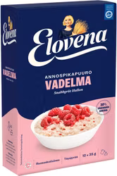 Elovena - 420g hallon mindre socker portionsförpackad snabbgröt