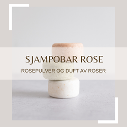 Sjampobar rose, rosepulver og duft av roser
