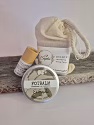 Leppepomade, fotbalm og valgfri såpe