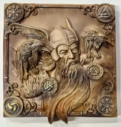 Odin med Hugin og Munin veggoppheng.