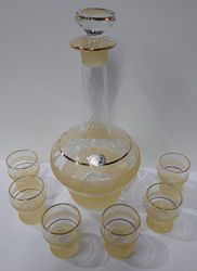 Karaffel og Glass i Pulverglass fra Magnor