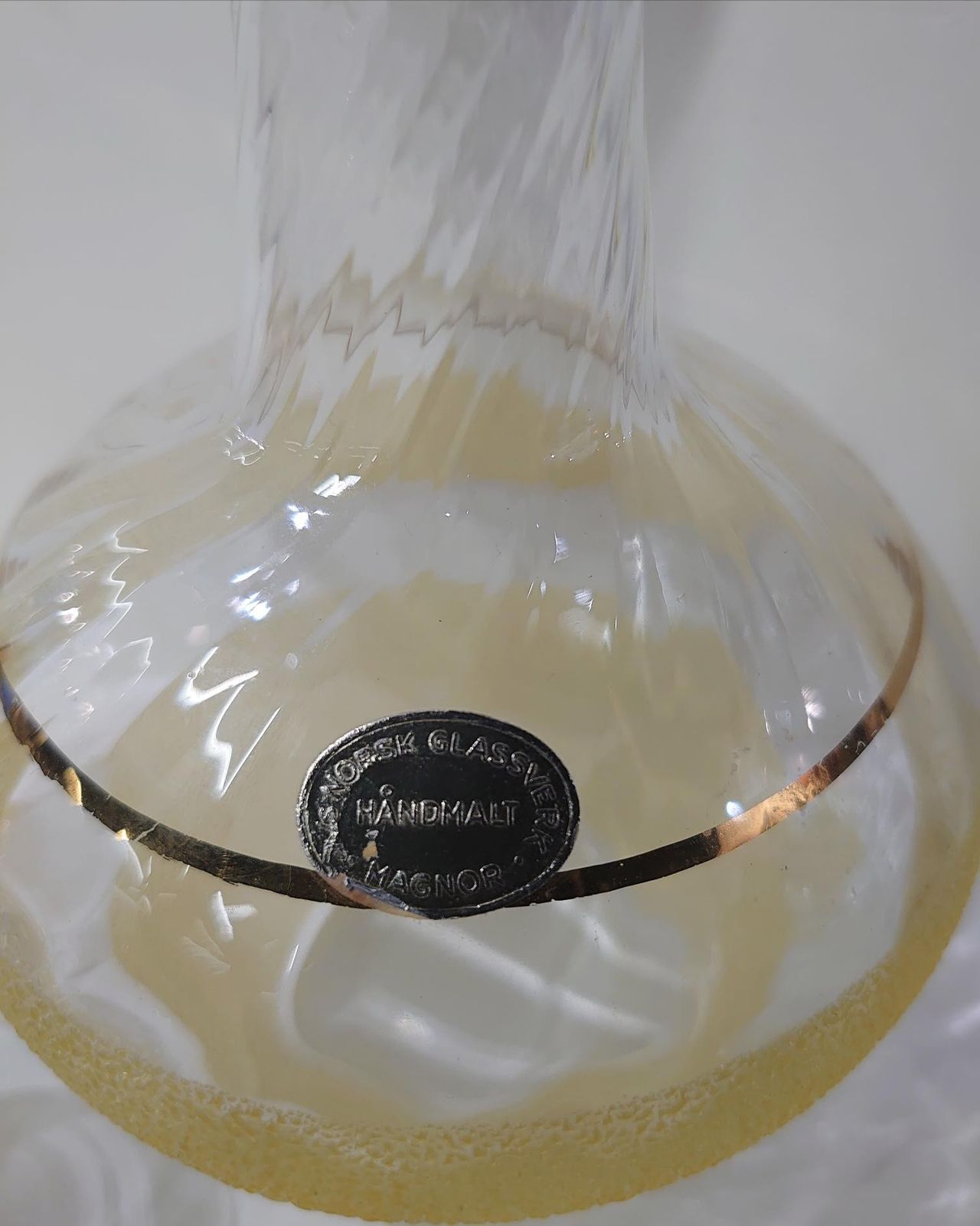Karaffel og Glass i Pulverglass fra Magnor