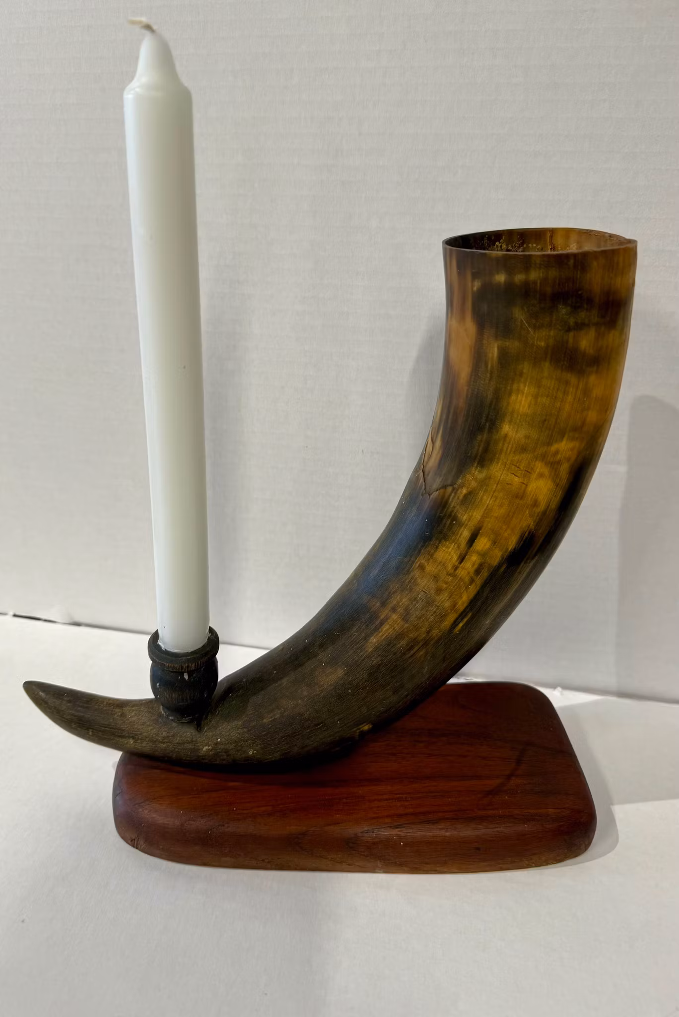 Antikk Horn med Lysestake