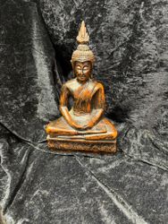 Buddha i teak, fra ca. år 1900,, antikk