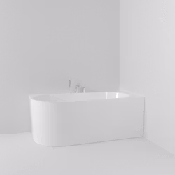 Svedbergs lucitebadkar ihre 160x80 vit höger. sargmonterad blandare helag