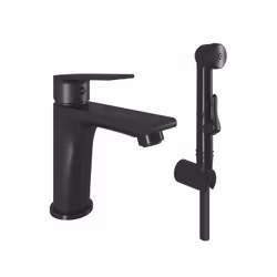 Svedbergs halde tvättställsblandare svart matt med handdusch