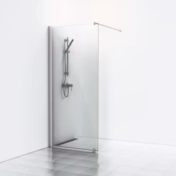 Svedbergs skoga skärmvägg fast 70x198 alu matt/rökglas