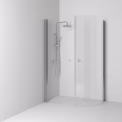 Svedbergs skoga hörndusch rak/u-formad 80x137x198 alu matt/klarglas