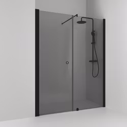 Svedbergs skoga nischdusch rak/fast 160x198 svart matt/rökglas