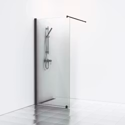 Svedbergs skoga skärmvägg fast 90x198 svart matt/rökglas