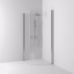 Svedbergs skoga hörndusch halvrund 80x90x198 alu matt/frostglas