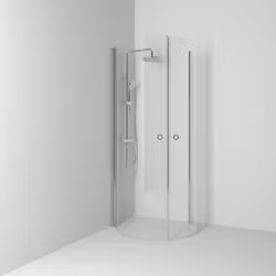 Svedbergs skoga udusch u-formad 95x80x198 alu blank/klarglas