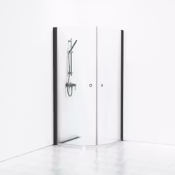 Svedbergs skoga hörndusch halvrund 80x90x198 svart matt/klarglas