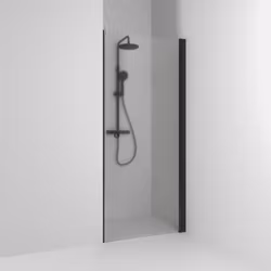 Svedbergs skoga nischdusch rak 100x198 svart matt/frostglas enkel