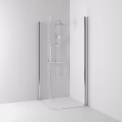 Svedbergs skoga hörndusch rak 100x100x198 alu blank/klarglas