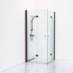 Svedbergs skoga hörndusch vikbar 80x90x198 svart matt/klarglas