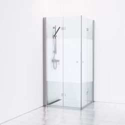 Svedbergs skoga hörndusch vikbar 70x90x198 alu blank/halvfrost