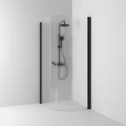 Svedbergs skoga hörndusch halvrund 90x90x198 svart matt/frostglas