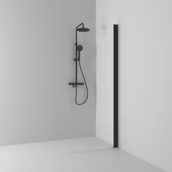 Svedbergs skoga skärmvägg rak 77x198 svart matt/klarglas