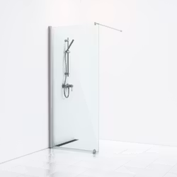 Svedbergs skoga skärmvägg fast 90x198 alu blank/klarglas