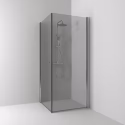Svedbergs skoga hörndusch rak 90x90x198 alu matt/rökglas