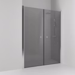 Svedbergs skoga nischdusch rak 178x198 alu blank/rökglas dubbel