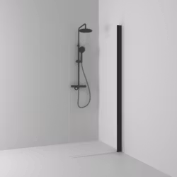 Svedbergs skoga skärmvägg rak 97x198 svart matt/frostglas