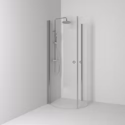 Svedbergs skoga udusch u-formad 90x67x198 alu matt/klarglas